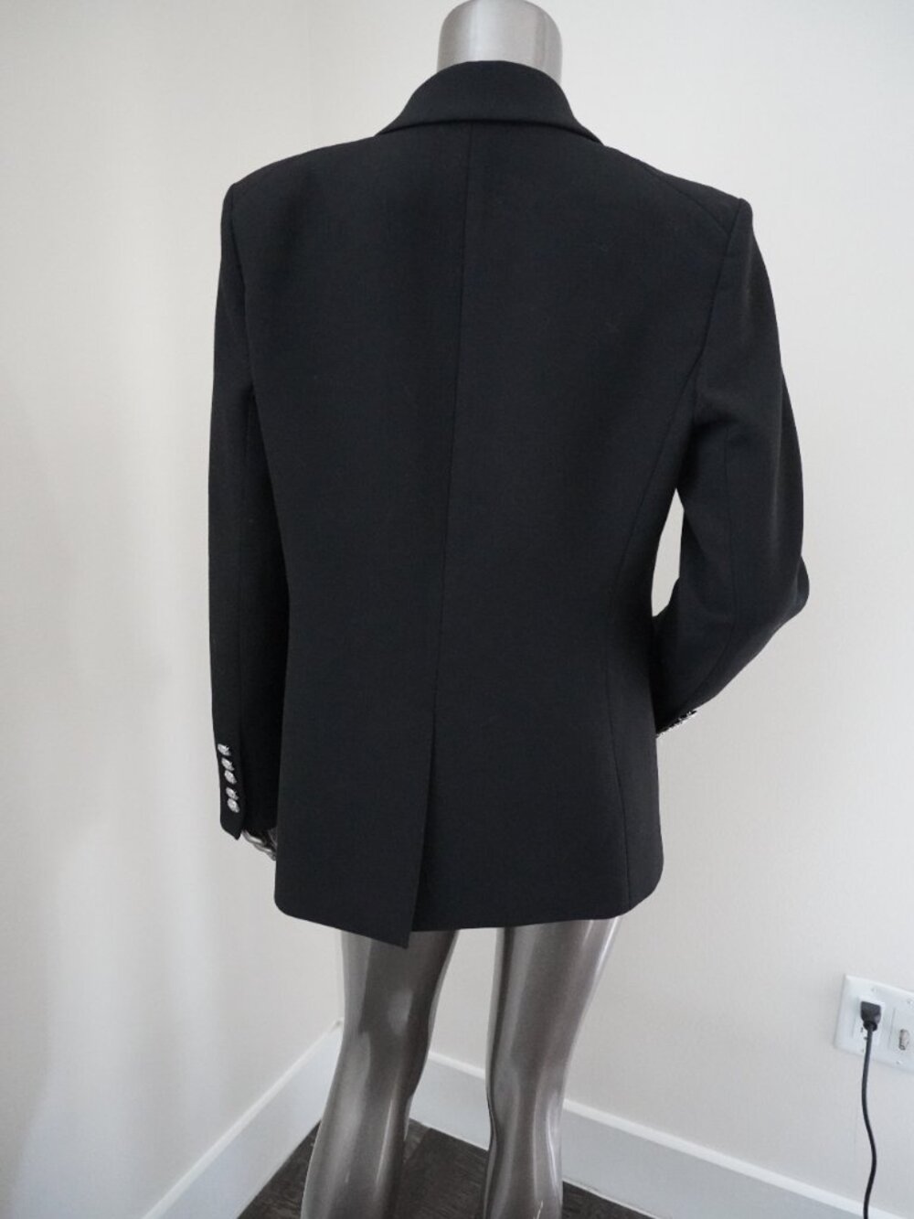 Veronica Beard Miller Dickey Blazer Black Silver Crest Buttons Jacket Size 10 - Picture 6 of 8